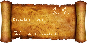 Krauter Ivor névjegykártya